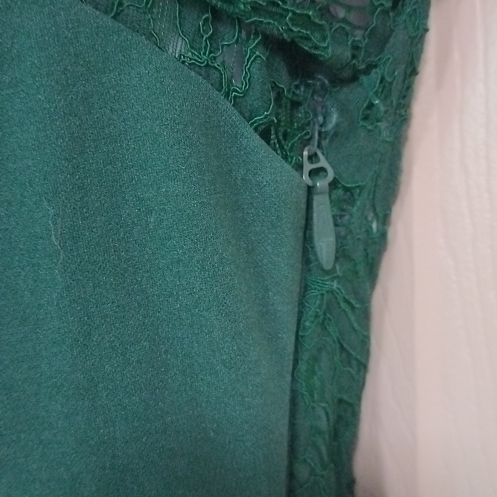 Lulus Whenever You Call Forest Green Lace Maxi Dress Sz M - Picture 6 of 8